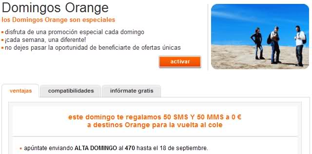 Promoción Domingos Orange 18 de Septiembre de 2011