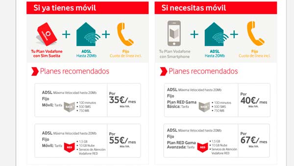 Internet en casa con Vodafone y móvil