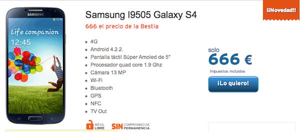 Samsung Galaxy S4 en Simyo